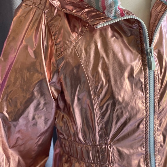 London Fog Girls Shiny Rose Gold Metallic Jacket🌫 - Picture 5 of 10